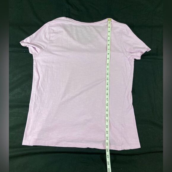 Eddie Bauer T-Shirt Women’s L Purple Lavender Floral V-Neck Casual Outdoor Tee - Picture 8 of 8